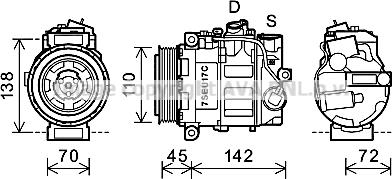 Prasco MSAK615 - Компресор, кондиціонер autozip.com.ua