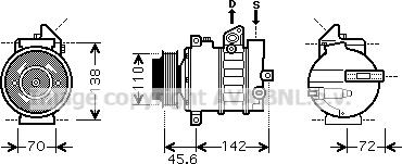 Prasco MSK438 - Компресор, кондиціонер autozip.com.ua