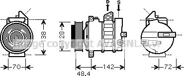 Prasco MSK437 - Компресор, кондиціонер autozip.com.ua