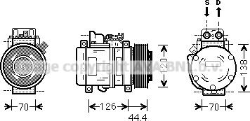 Prasco MSK558 - Компресор, кондиціонер autozip.com.ua