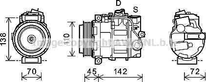 Prasco MSK580 - Компресор, кондиціонер autozip.com.ua