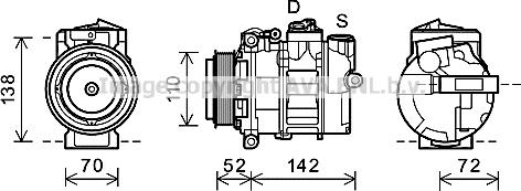 Prasco MSK588 - Компресор, кондиціонер autozip.com.ua