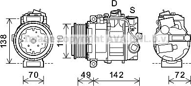 Prasco MSK644 - Компресор, кондиціонер autozip.com.ua