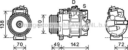 Prasco MSK602 - Компресор, кондиціонер autozip.com.ua