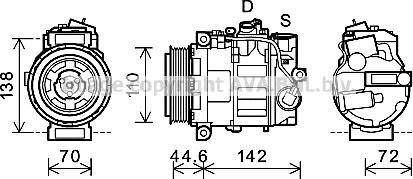 Prasco MSK611 - Компресор, кондиціонер autozip.com.ua