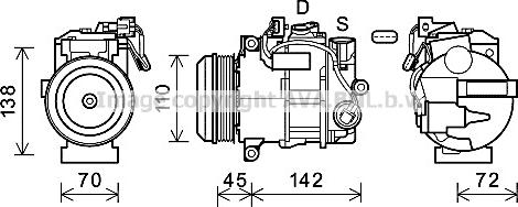 Prasco MSK682 - Компресор, кондиціонер autozip.com.ua