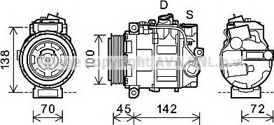 Prasco MSK344 - Компресор, кондиціонер autozip.com.ua