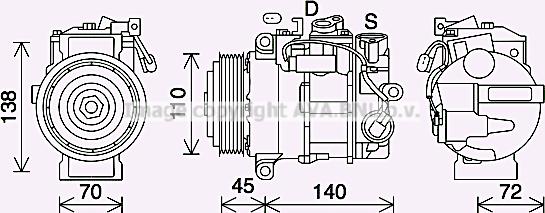 Prasco MSK705 - Компресор, кондиціонер autozip.com.ua