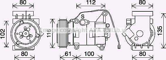 Prasco MZAK290 - Компресор, кондиціонер autozip.com.ua