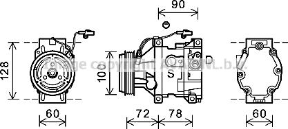 Prasco MZK253 - Компресор, кондиціонер autozip.com.ua