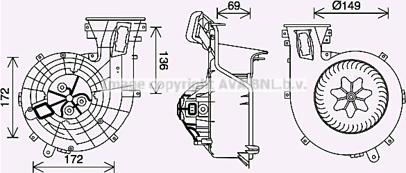 Prasco OL8694 - Електродвигун, вентиляція салону autozip.com.ua