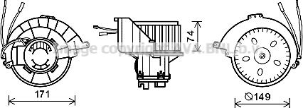 Prasco OL8627 - Електродвигун, вентиляція салону autozip.com.ua