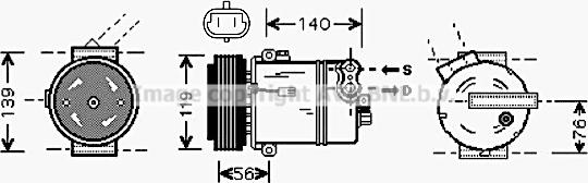 Prasco OLK463 - Компресор, кондиціонер autozip.com.ua