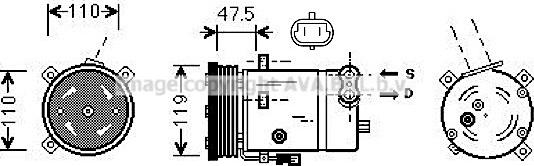 Prasco OLAK277 - Компресор, кондиціонер autozip.com.ua