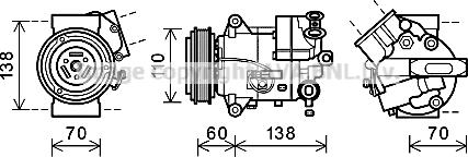 Prasco OLK616 - Компресор, кондиціонер autozip.com.ua