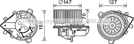 Prasco PE8395 - Електродвигун, вентиляція салону autozip.com.ua