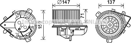 Prasco PE8380 - Електродвигун, вентиляція салону autozip.com.ua