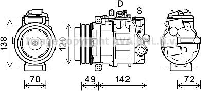 Prasco PRK090 - Компресор, кондиціонер autozip.com.ua