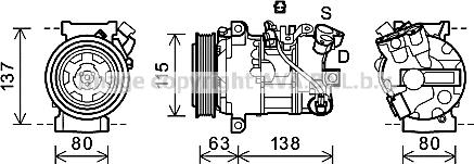 Prasco RTK491 - Компресор, кондиціонер autozip.com.ua