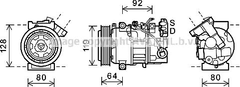 Prasco RTAK492 - Компресор, кондиціонер autozip.com.ua