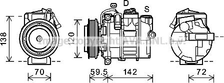 Prasco RTK494 - Компресор, кондиціонер autozip.com.ua