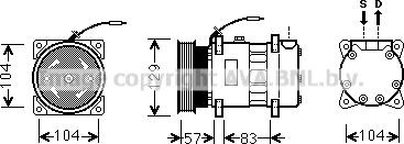 Prasco RTK436 - Компресор, кондиціонер autozip.com.ua