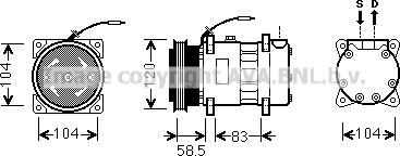 Prasco RTK433 - Компресор, кондиціонер autozip.com.ua
