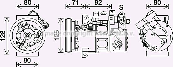 Prasco RTK636 - Компресор, кондиціонер autozip.com.ua