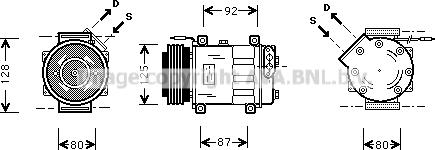 Prasco RTK046 - Компресор, кондиціонер autozip.com.ua