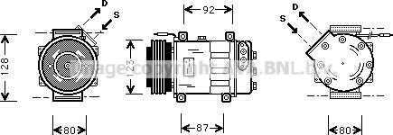 Prasco RTK037 - Компресор, кондиціонер autozip.com.ua