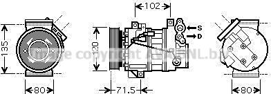 Prasco RTK393 - Компресор, кондиціонер autozip.com.ua