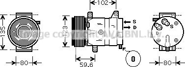 Prasco RTK345 - Компресор, кондиціонер autozip.com.ua