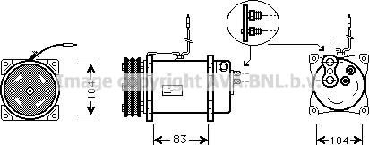 Prasco SBK041 - Компресор, кондиціонер autozip.com.ua