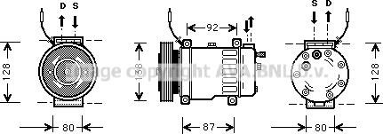 Prasco SBK052 - Компресор, кондиціонер autozip.com.ua