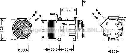 Prasco SCK016 - Компресор, кондиціонер autozip.com.ua