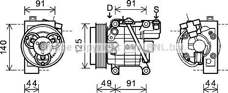 Prasco SUK083 - Компресор, кондиціонер autozip.com.ua