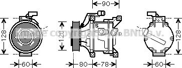 Prasco TOAK447 - Компресор, кондиціонер autozip.com.ua