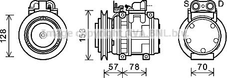 Prasco UGK006 - Компресор, кондиціонер autozip.com.ua