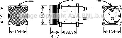 Prasco UVK129 - Компресор, кондиціонер autozip.com.ua