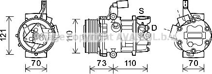 Prasco VNAK375 - Компресор, кондиціонер autozip.com.ua