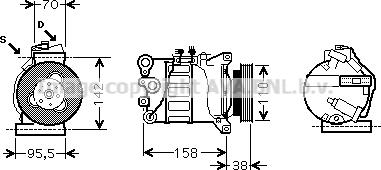 Prasco VOAK143 - Компресор, кондиціонер autozip.com.ua