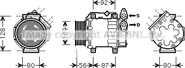 Prasco VOAK188 - Компресор, кондиціонер autozip.com.ua