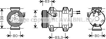 Prasco VOAK121 - Компресор, кондиціонер autozip.com.ua