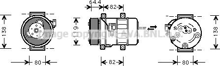 Prasco VOK113 - Компресор, кондиціонер autozip.com.ua