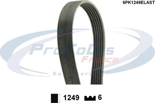 Procodis France 6PK1249ELAST - Поліклиновий ремінь autozip.com.ua