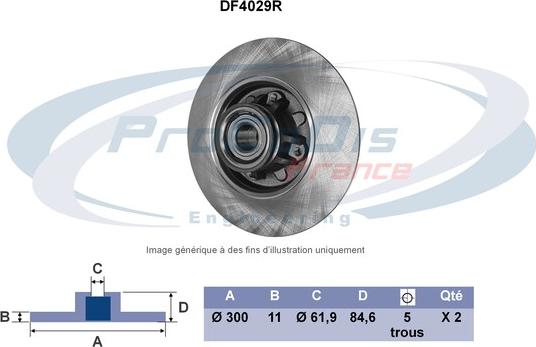 Procodis France DF4029R - Гальмівний диск autozip.com.ua