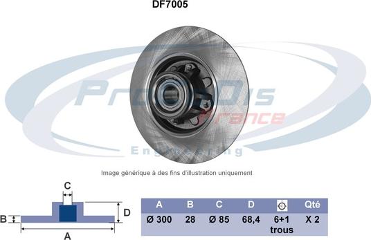 Procodis France DF7005 - Гальмівний диск autozip.com.ua