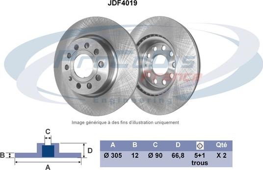 Procodis France JDF4019 - Гальмівний диск autozip.com.ua