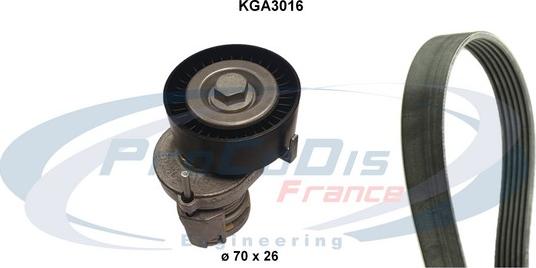 Procodis France KGA3016 - Поликлиновий ремінний комплект autozip.com.ua