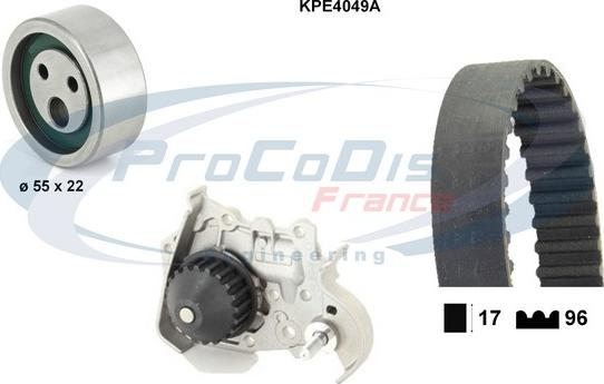 Procodis France KPE4049A - Водяний насос + комплект зубчатого ременя autozip.com.ua